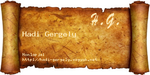 Hadi Gergely névjegykártya
